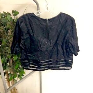 Mustard seed crop top Faux Leather .. large.